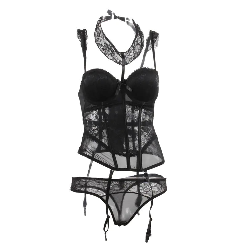 Lace Bodysuit and Stockings Set for Intimate Wear - Lingerie