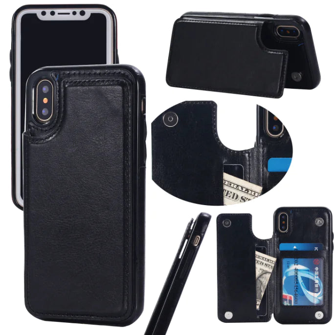 Card Holder Flip Phone Case for iPhone 8 & Samsung S8+