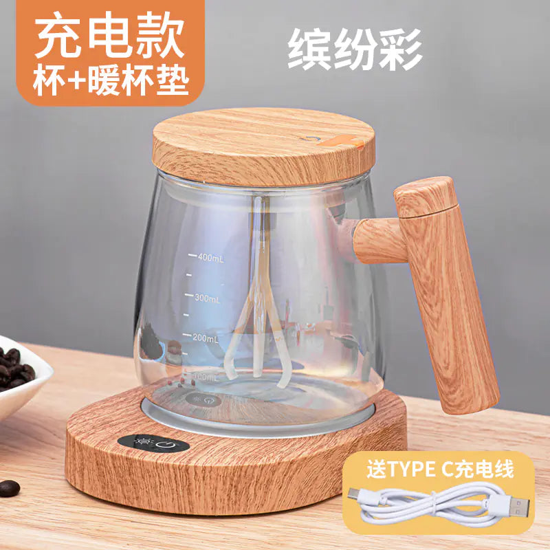 Japanese Automatic Stirring Glass Mug for Coffee & More