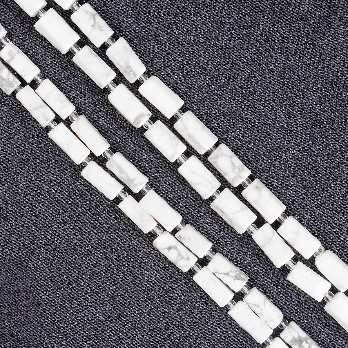 Howlite Gemstone Pipe Bead, Crystal Healing Tube Beads.