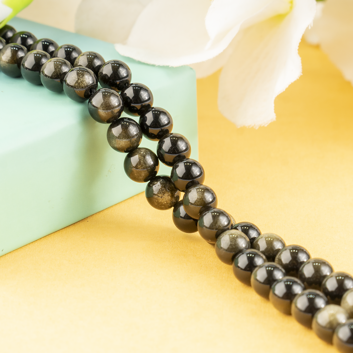 Golden Obsidian Beads, Natural Round Crystal Beads 4mm to 12mm