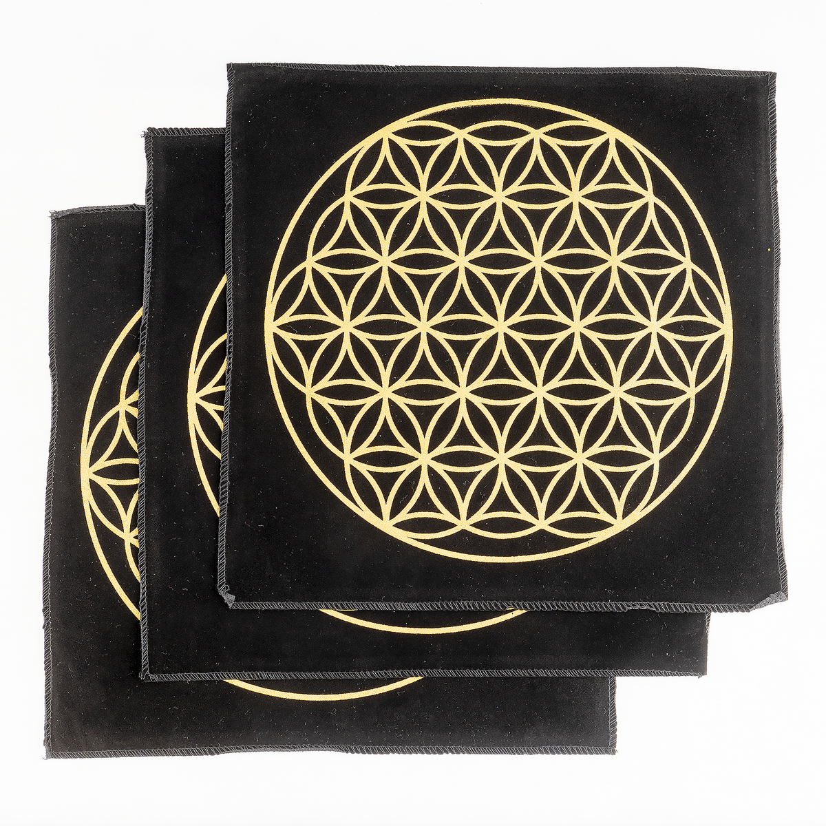 12-Inch Black Velvet Tree of Life Crystal Grid Cloth