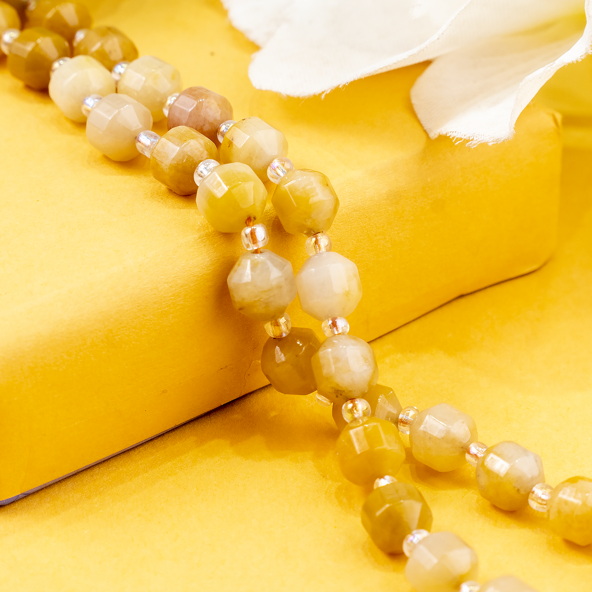 Yellow Aventuirne Faceted Prism Cut Beads For Jewelry Making