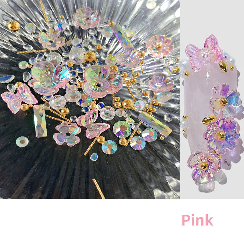 Summer Popular Nail Art Kit with Butterfly Decorations