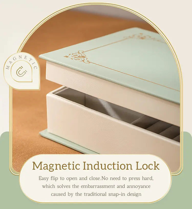 Stilvolle Tagebuch-Schmuckschatulle – Magnetischer Organizer für Accessoires
