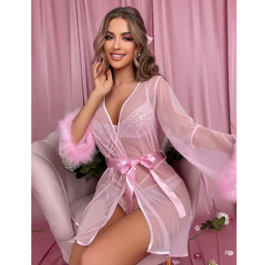Lace Bra and Underwear Set - Lingerie
