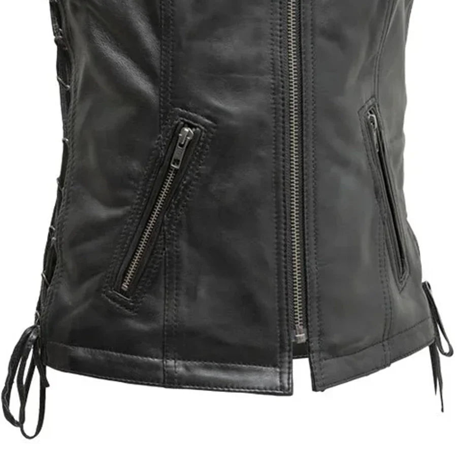 Cindy - Women's Motorcycle Sheepskin Vest