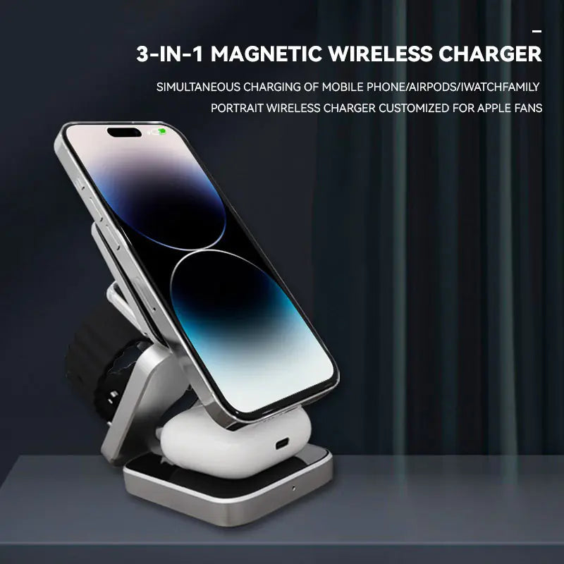 3-in-1 Desktop Wireless Charger Stand for Samsung & Google
