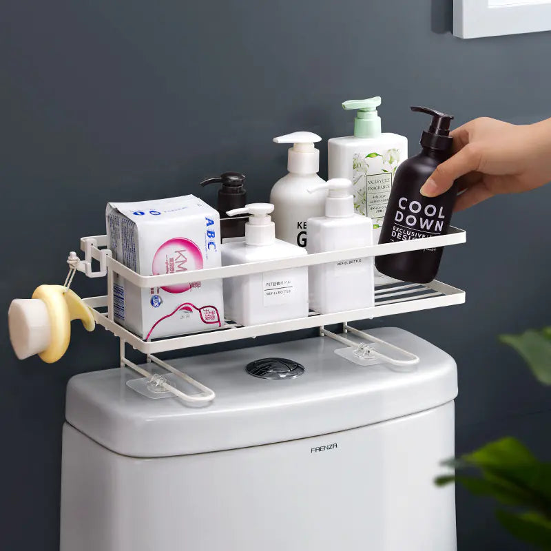 Wall-Mounted Toilet Storage Rack for Bathroom Organization