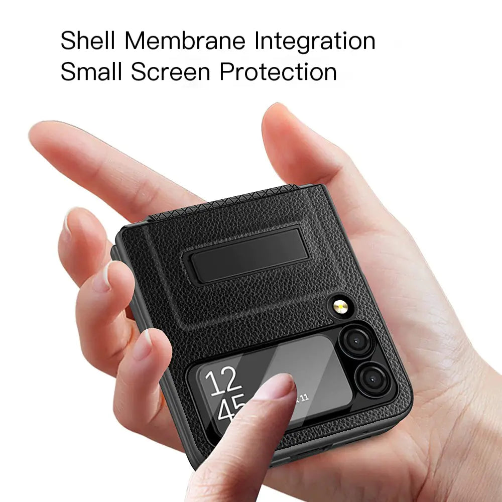 Samsung Galaxy Z Flip 3 Leather Texture Case with Stand