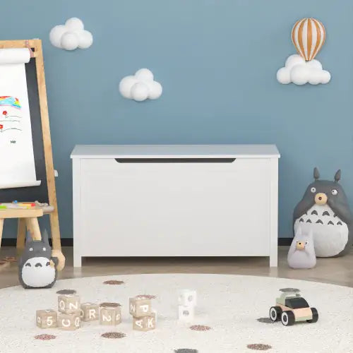 Children's White Wooden Toy Box