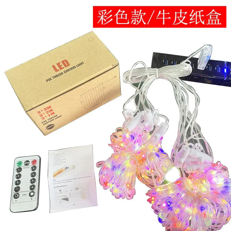3x3m USB-Powered LED Curtain String Light Decor