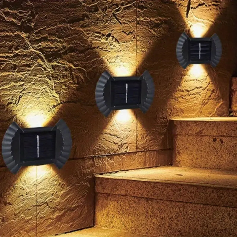 2-Piece Solar Shell Wall Lamp for Outdoor Use