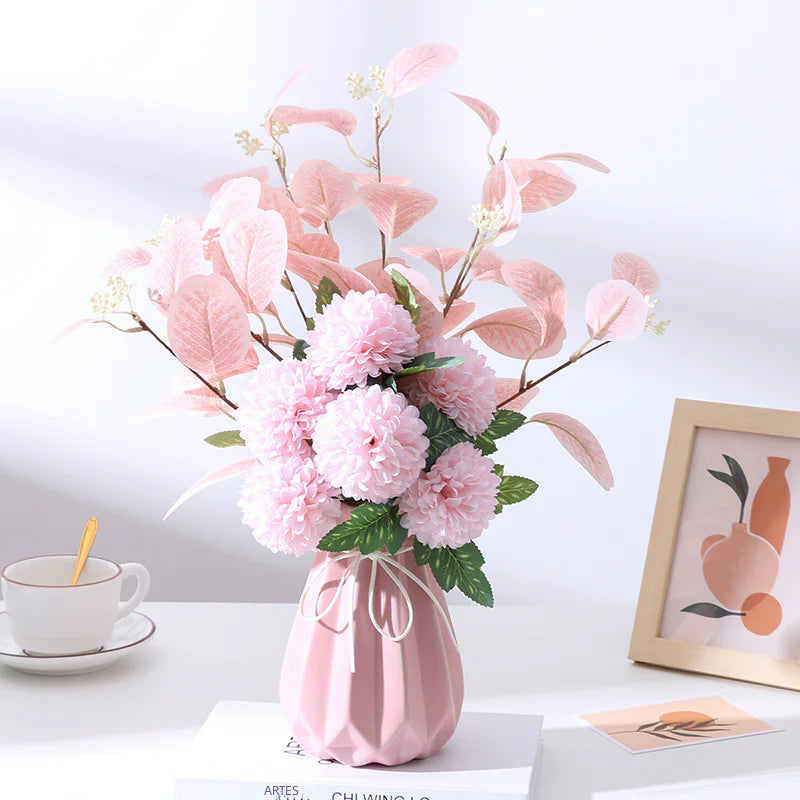 Artificial Eucalyptus Ball and Daisy Bouquet Decor
