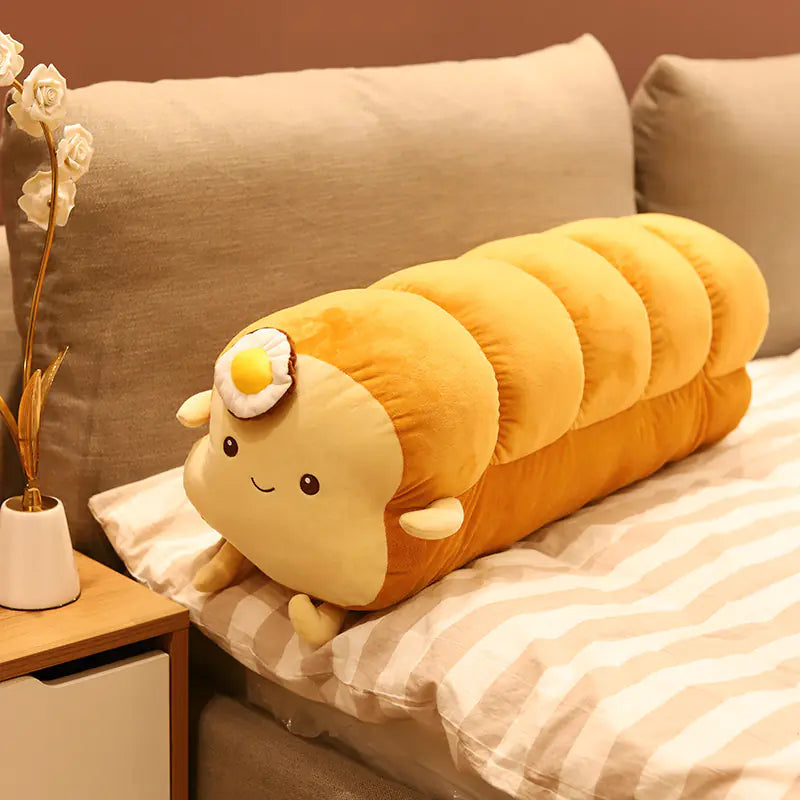 Toast Plush Toy Pouch Long Pillow Cushion