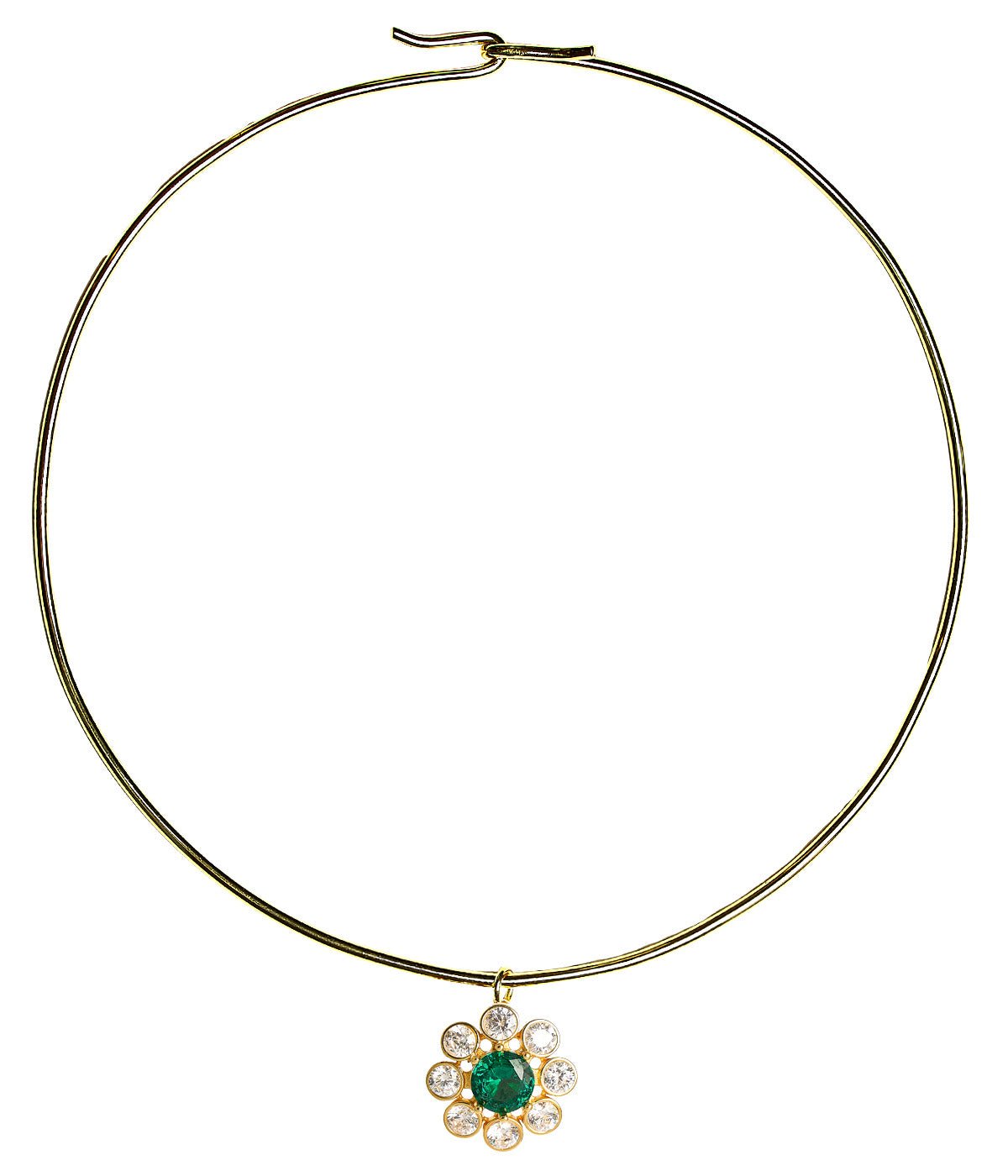 Kelly- Emerald Collar Necklace- 18k Gold Plated - Belle of the Ball Collection