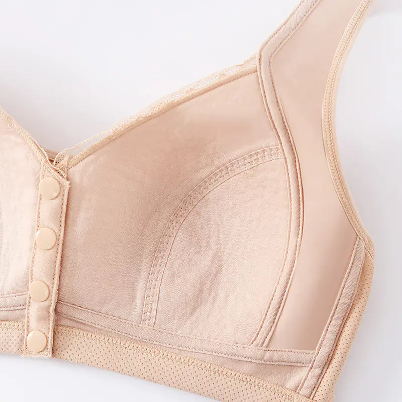 Comfortable Front-Closure Wireless Bra for Seniors - Lingerie