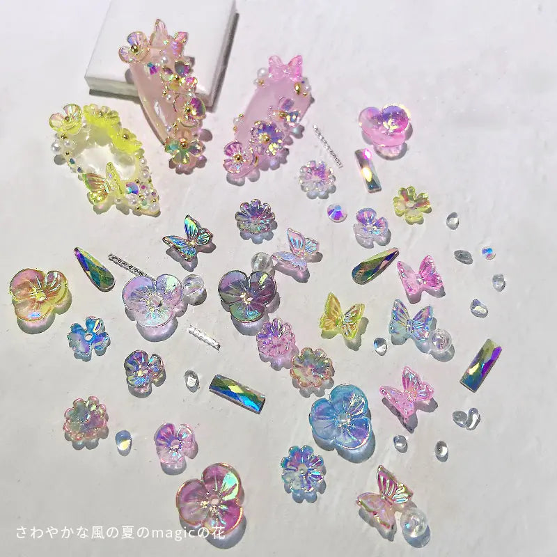 Summer Popular Nail Art Kit with Butterfly Decorations