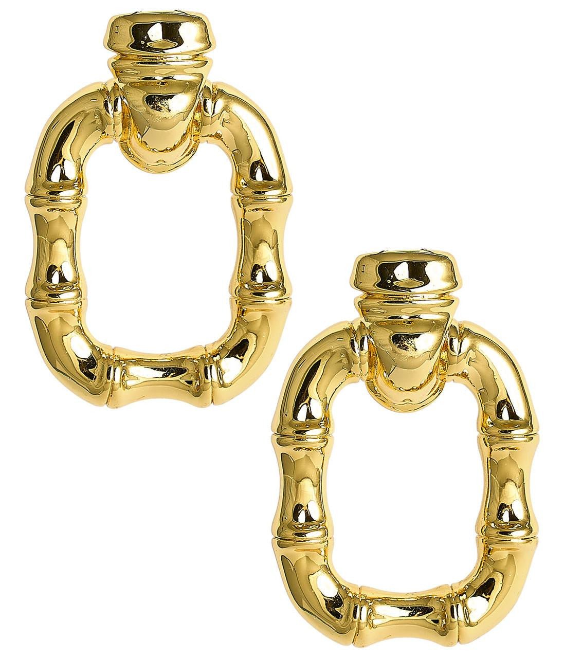 Keke Bamboo Gold Earring - 18k Gold Plated