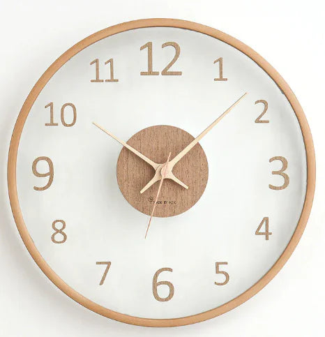 Wanduhr aus Holz mit transparentem Glas (einteilig)