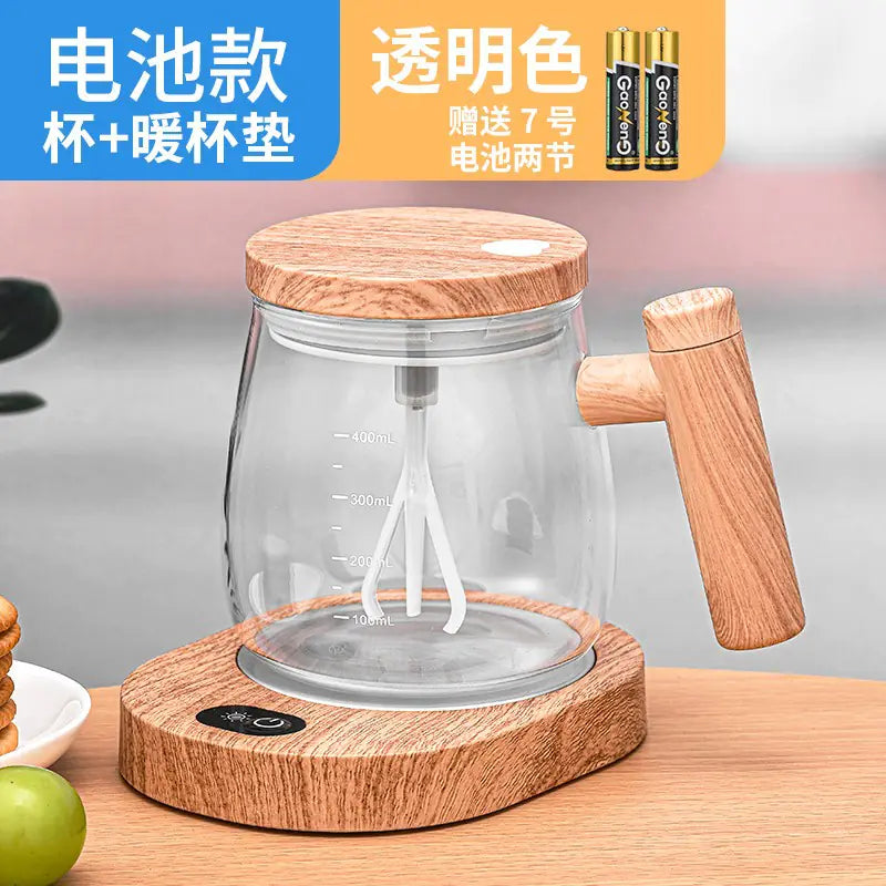 Japanese Automatic Stirring Glass Mug for Coffee & More