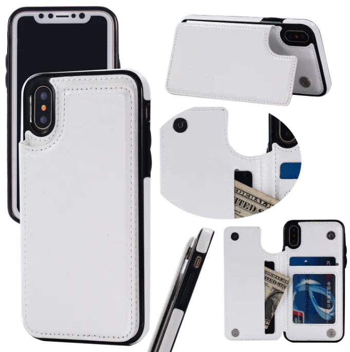 Card Holder Flip Phone Case for iPhone 8 & Samsung S8+
