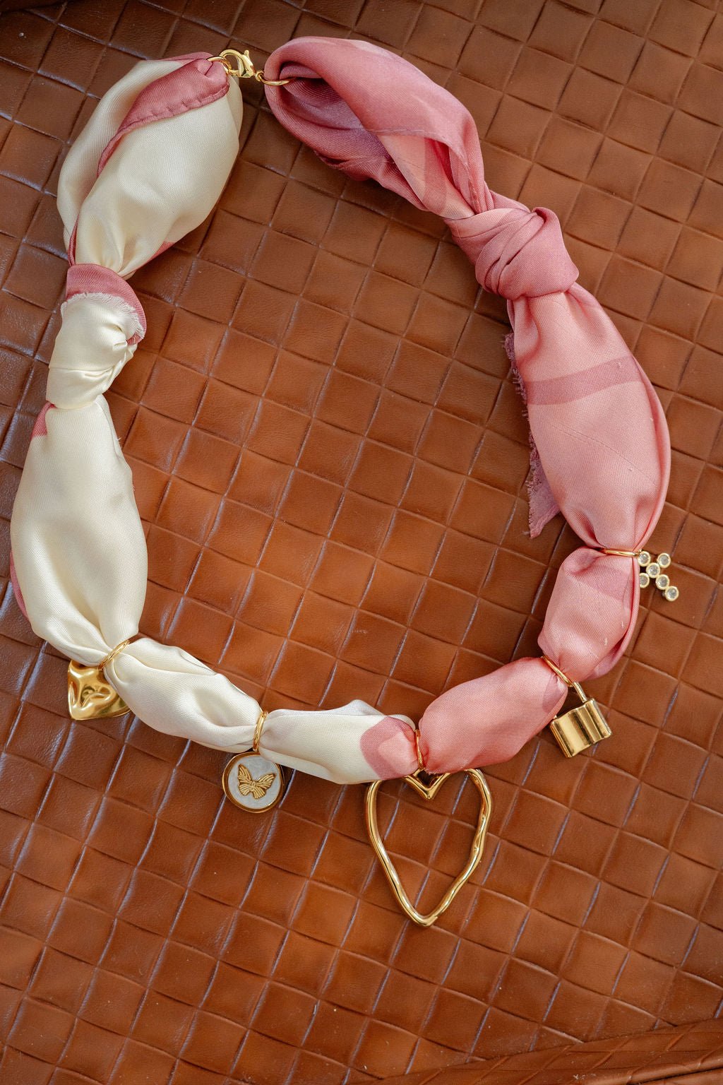 Rosie - Pink Heart - Scarf Necklace
