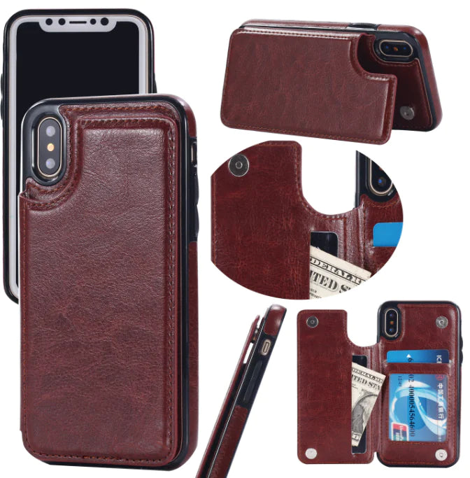 Card Holder Flip Phone Case for iPhone 8 & Samsung S8+