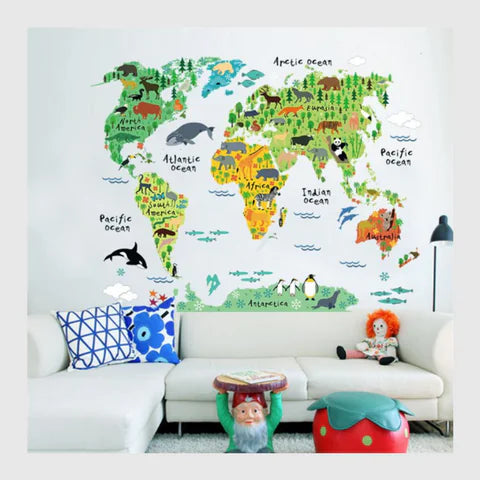 New Cartoon Animal Wall Decor - Waterproof Removable Stickers