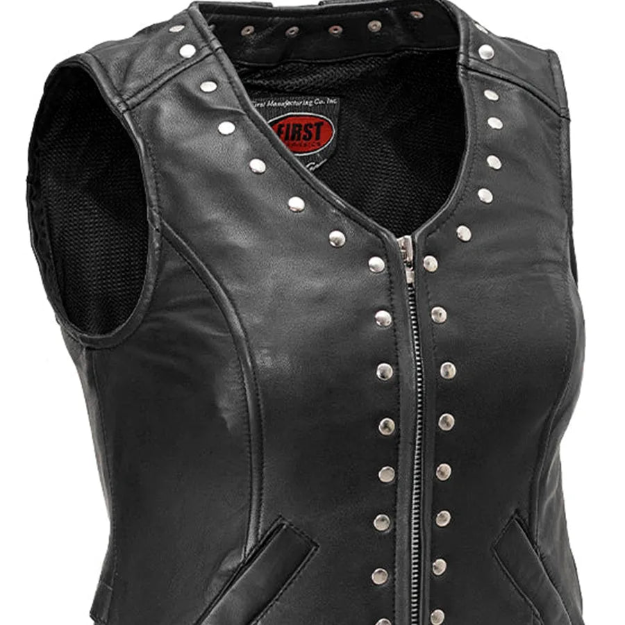 Empress Women's Motorcycle Leather Vest