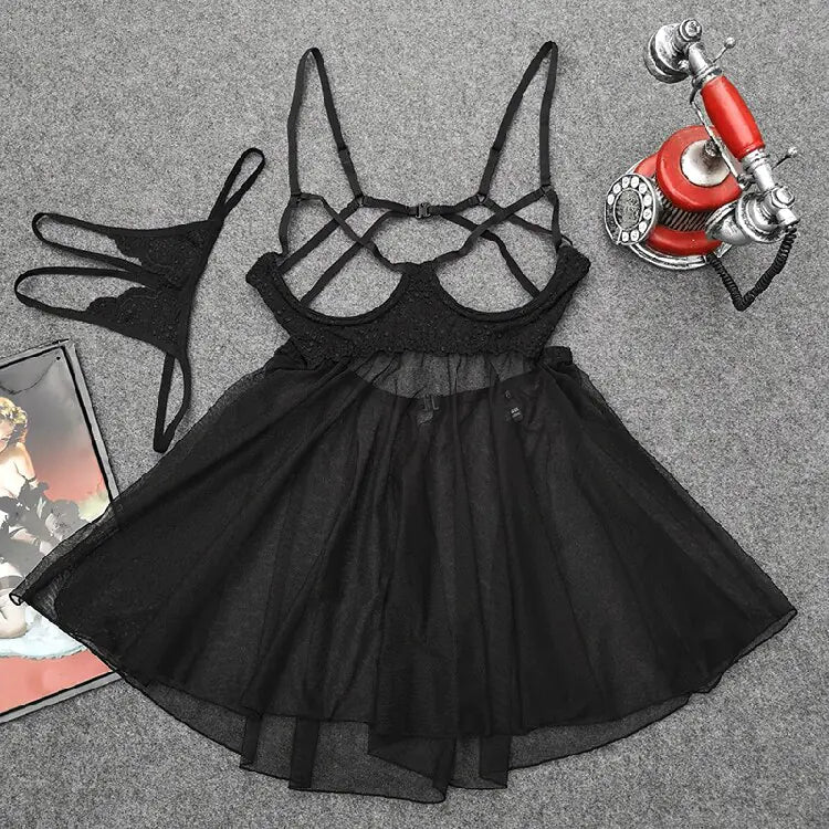 Lingerie Nightdress with Adjustable Straps and Temptation