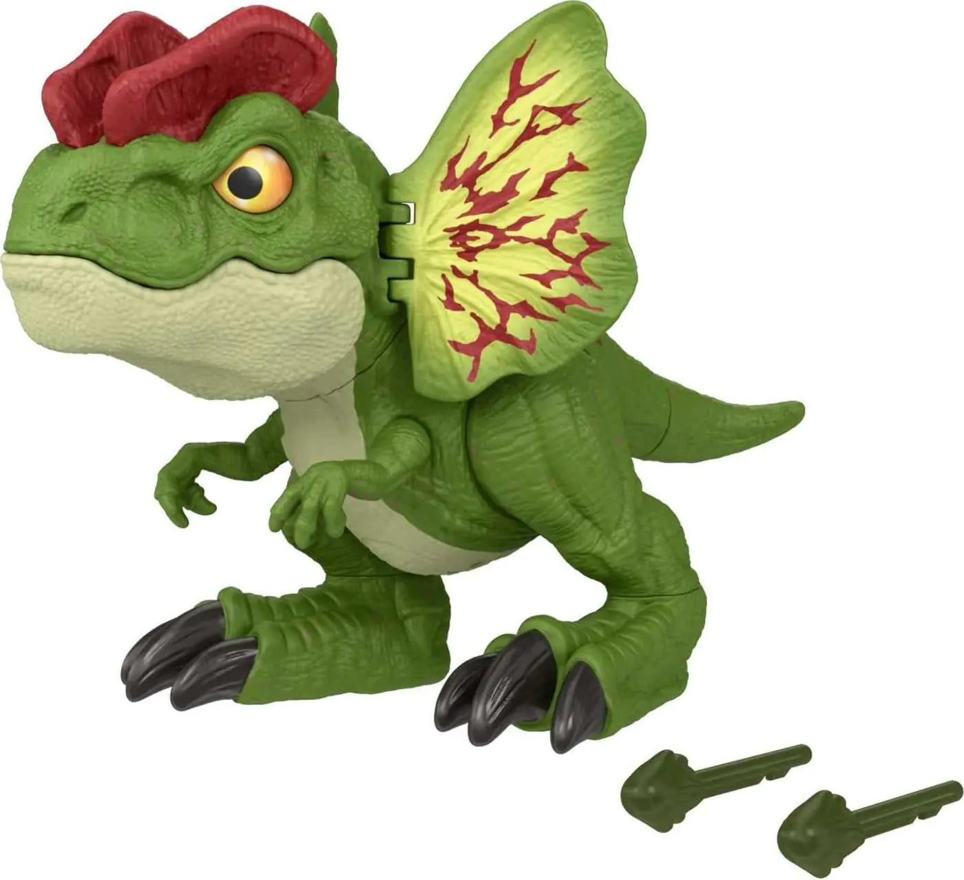 Mattel Jurassic World Uncaged Dinosaur Toy Fierce Launchin Dilophosaurus Figure with Shooting Action Sound & 2 Projectiles - US seller