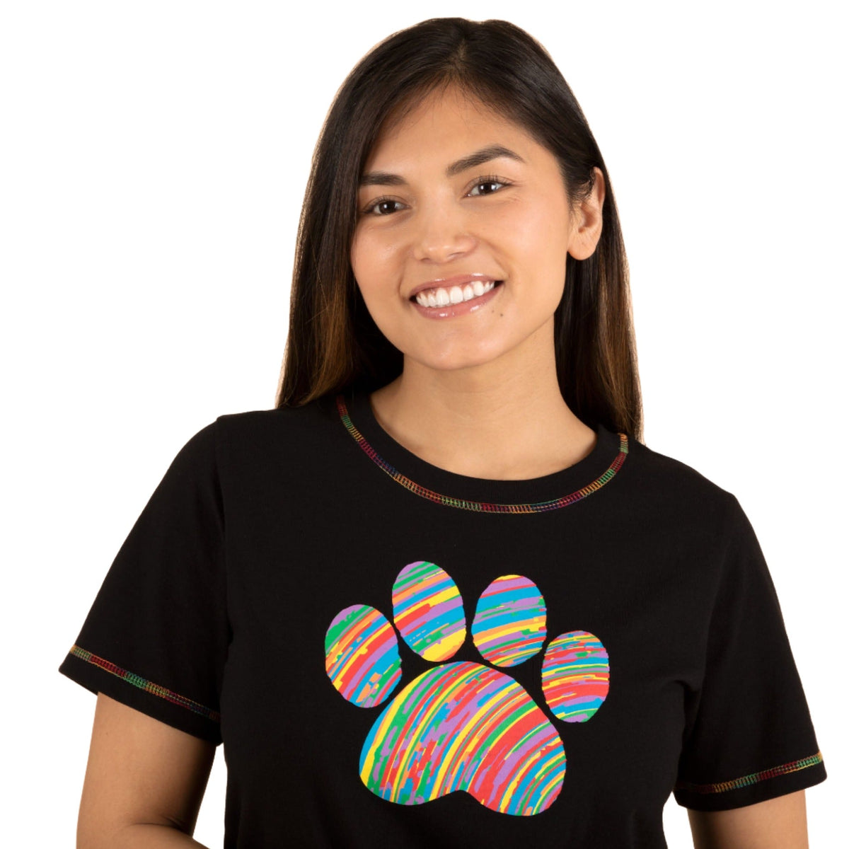 Paw Print Rainbow Short Sleeve T-Shirt