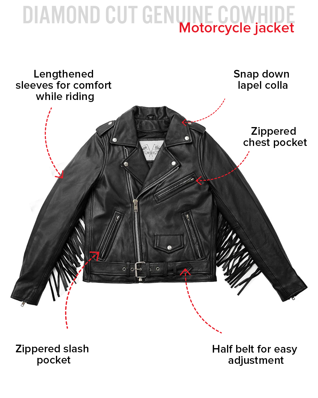 Lesley - Women's Motorcycle Leather Jacket - BHBR