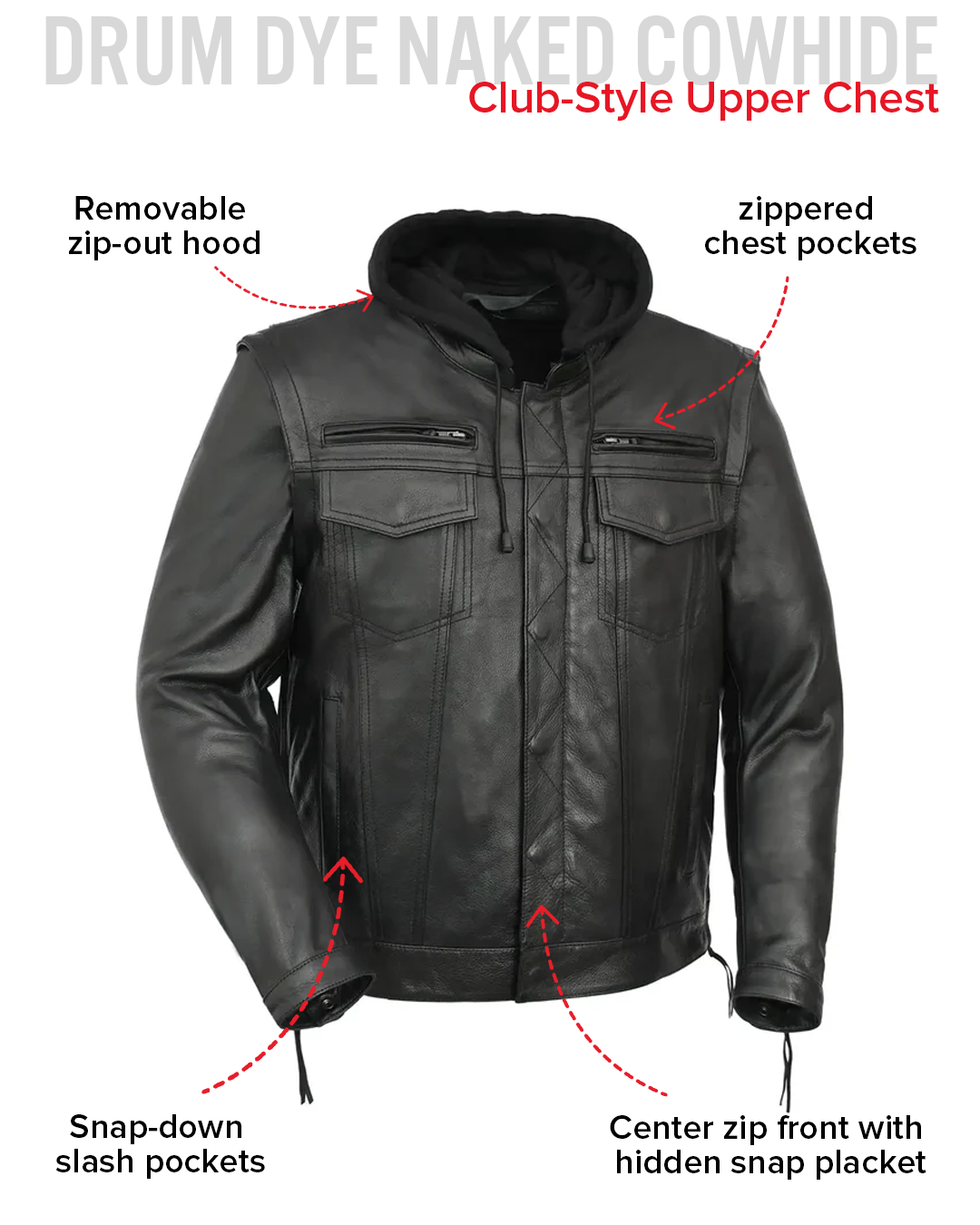 Nightstrike Men’s Motorcycle Leather Jacket