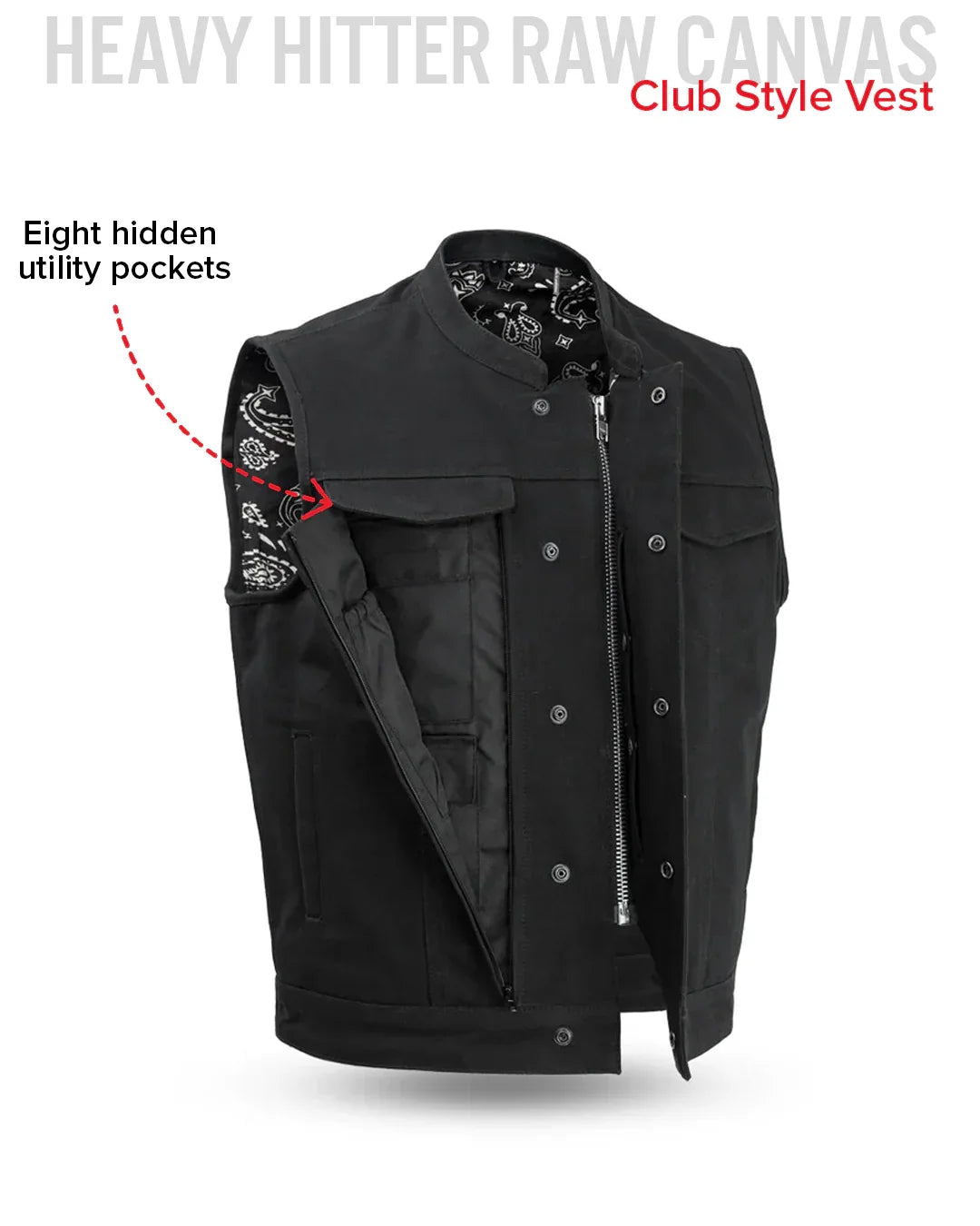 Highland V2 Men's Motorcycle Canvas Vest