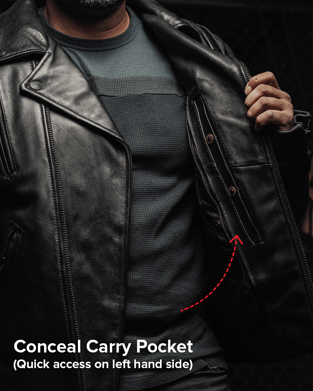 Night Rider Men's Motorcycle Leather Jacket