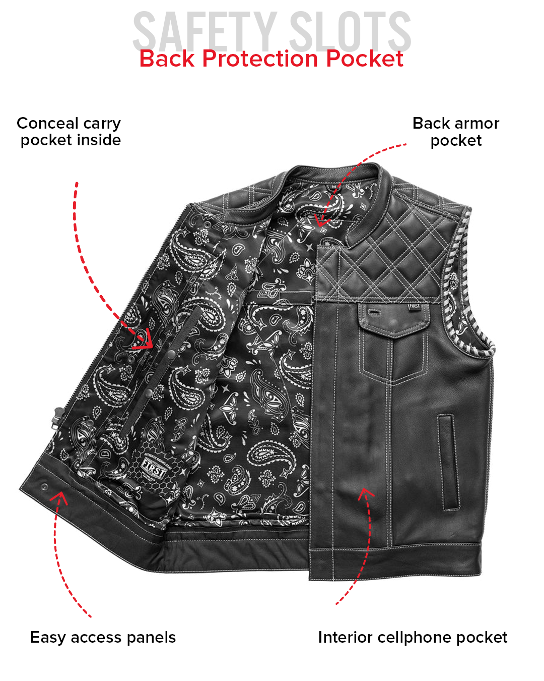 Sinister - Men's Motorcycle Leather Vest