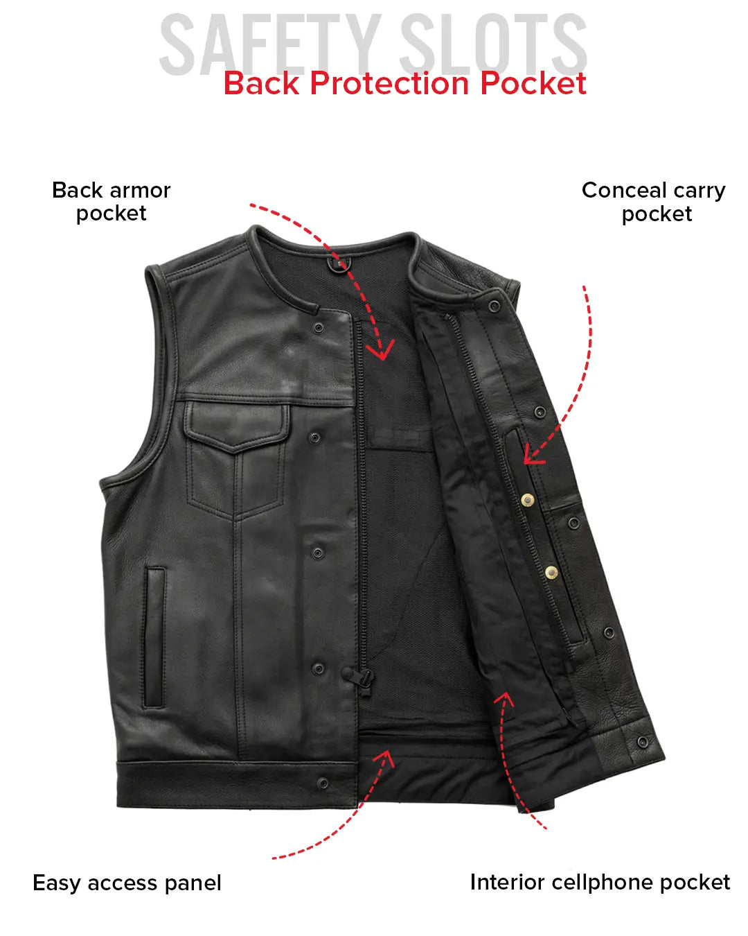 Highside Men's Motorcycle Leather Vest