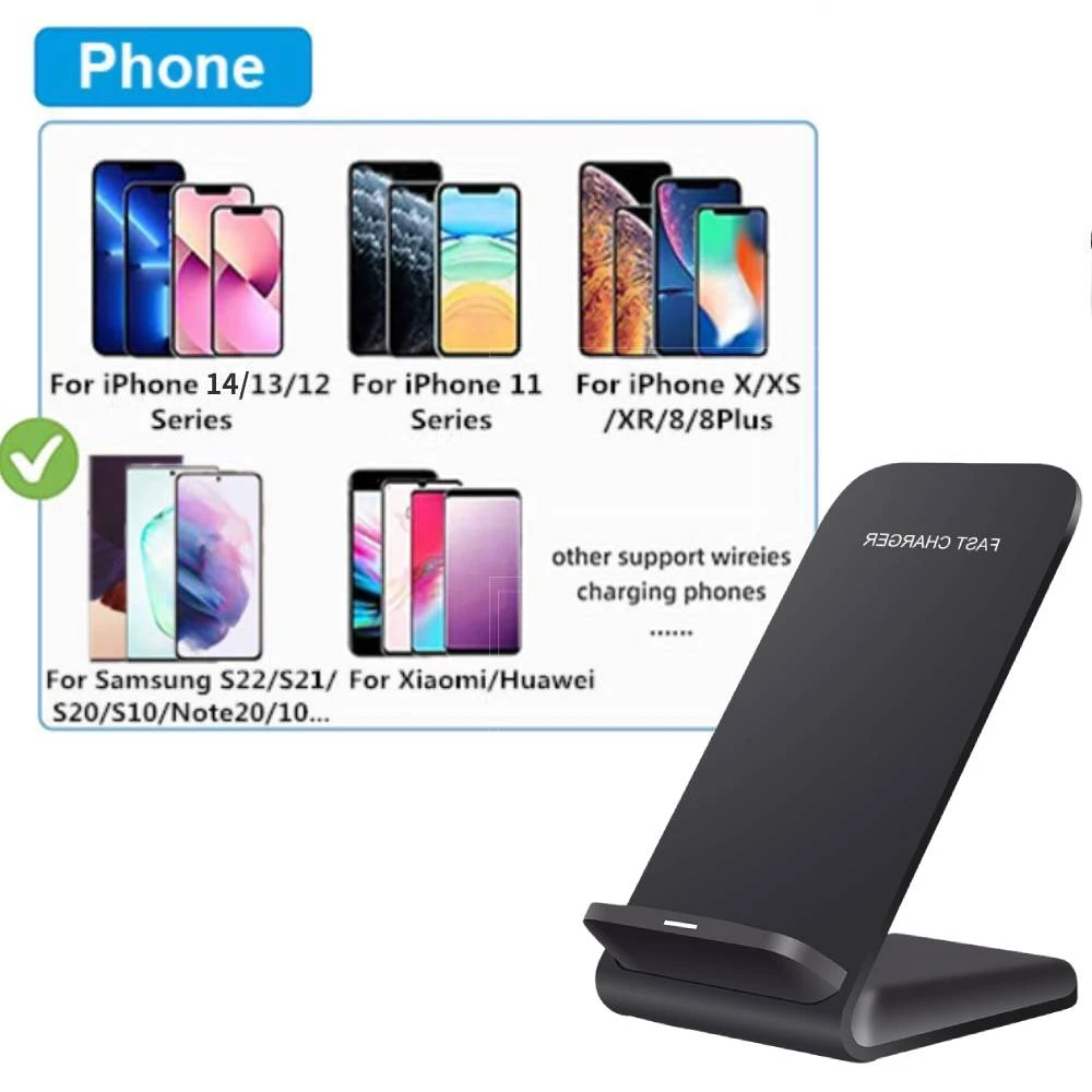 Qi Wireless Fast Charger Charging Pad Stand Dock For Samsung Galaxy iPhone Phone - us seller