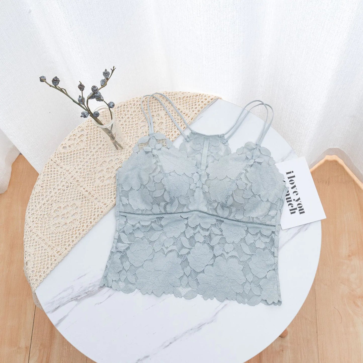 Lace French Bra for Women - Wireless and Supportive - Lingerie