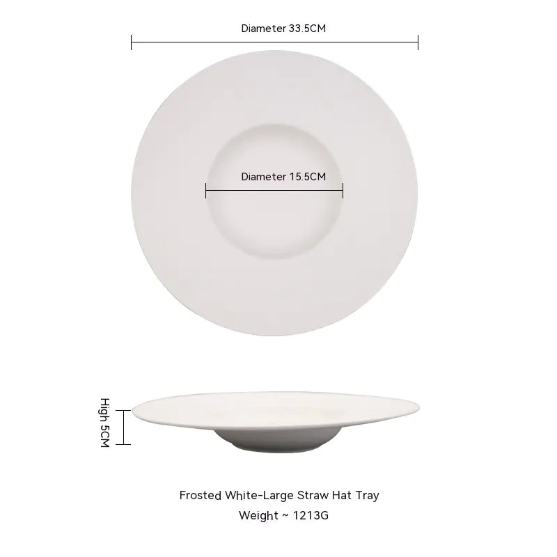 Creative Wide-brimmed Frosted Ceramic Plate