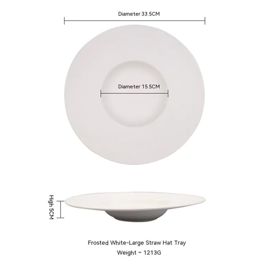 Creative Wide-brimmed Frosted Ceramic Plate