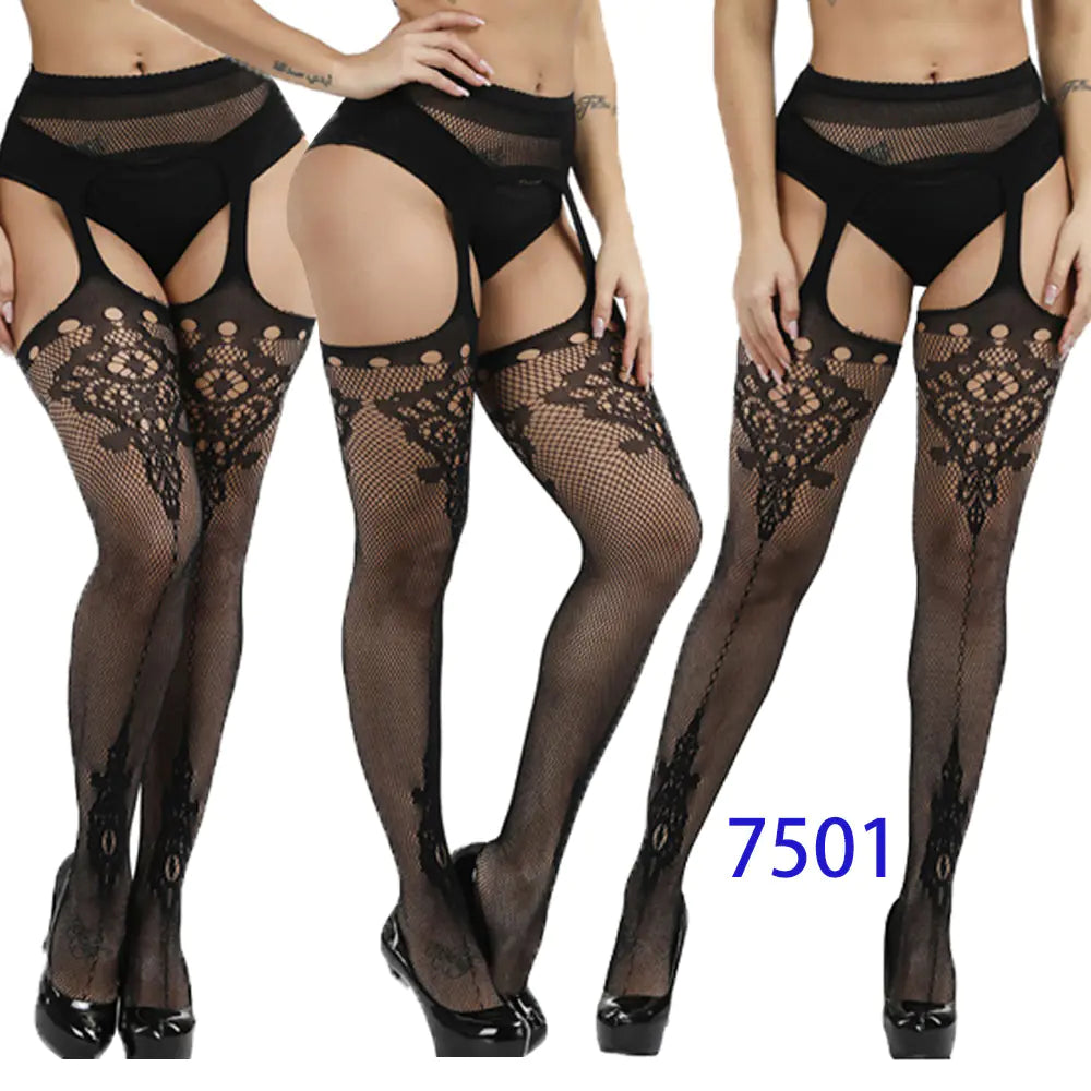 New Women's High Elasticity Open-Crotch Fishnet Stockings - Lingerie