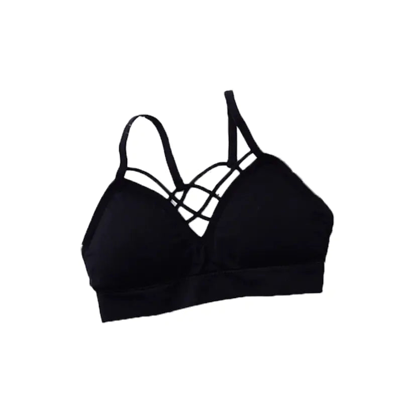 Cross-Front Bra with Removable Padding and Straps - Lingerie