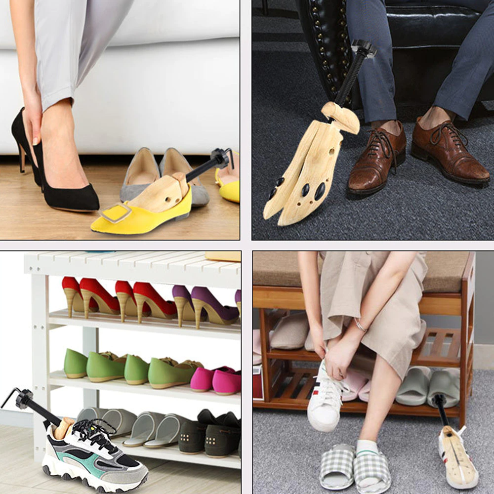 2-Way Wooden Adjustable Shoe Stretcher Expander Men Women Boot Size US 5-13 - Us seller