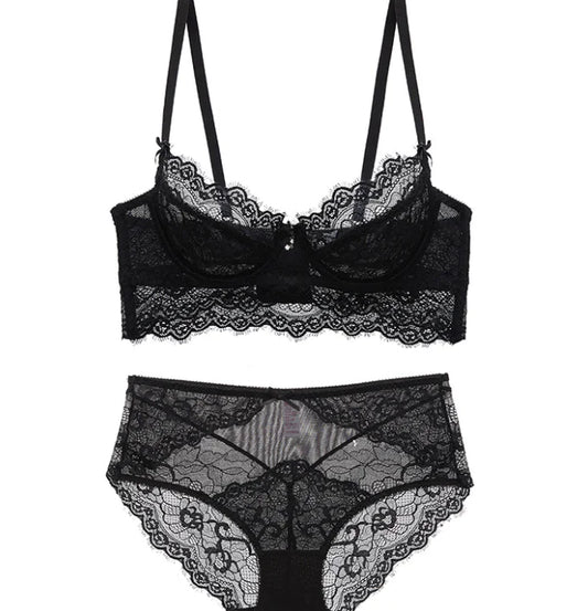 Lace Sexy Lingerie Set with Comfort Wireless Bra