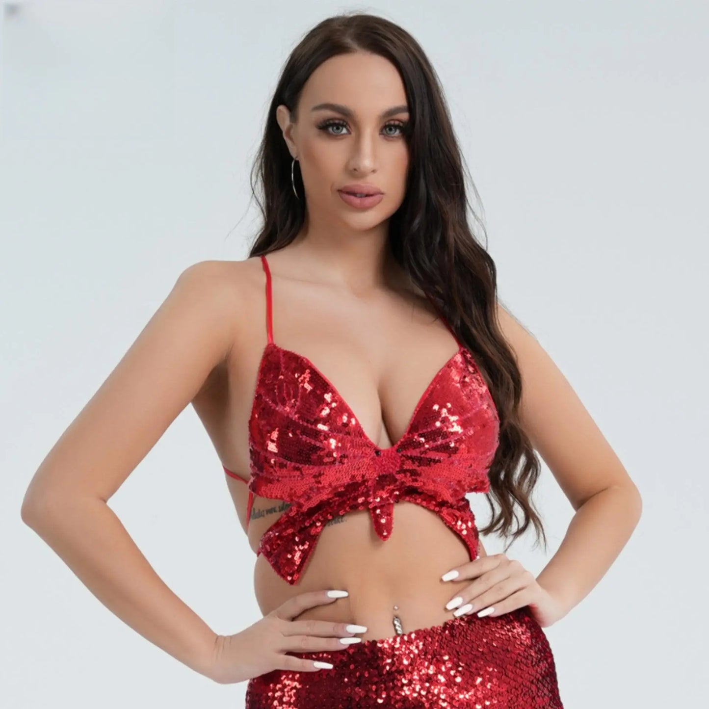 Sequined Butterfly Bra Top - Lingerie