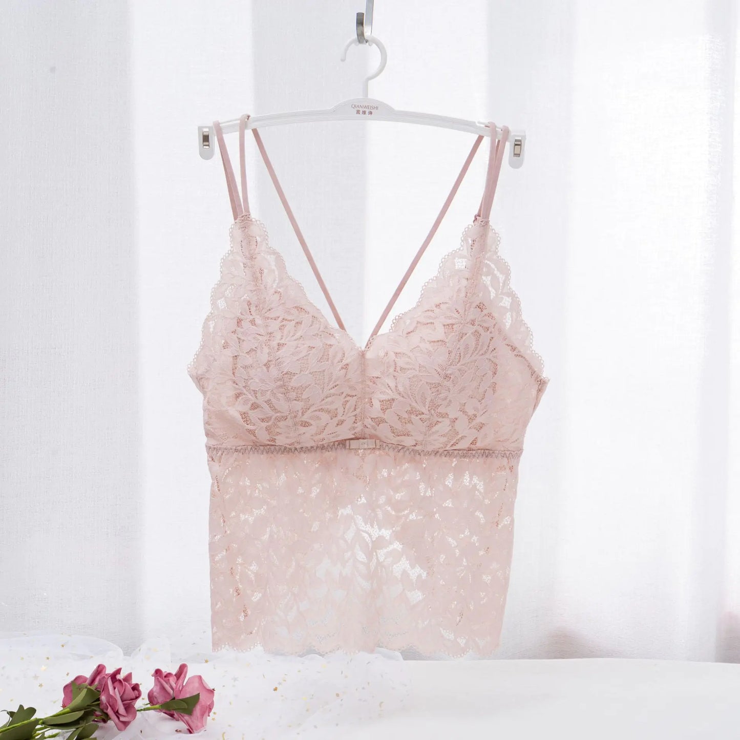 Lace French Bra for Women - Wireless and Supportive - Lingerie