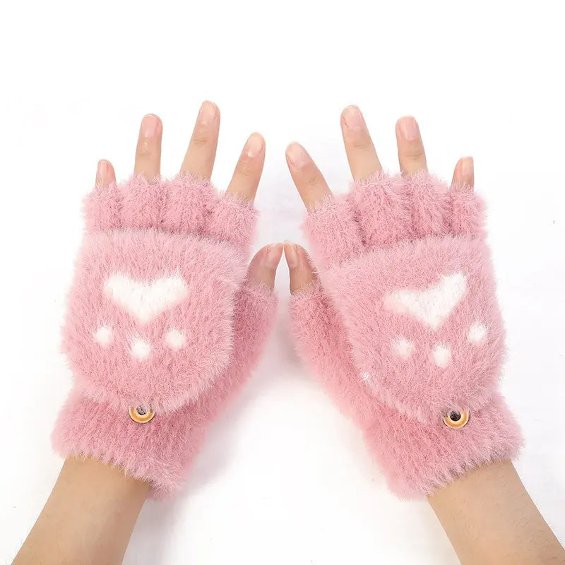 Winter Cat Claw Knit Gloves - 888